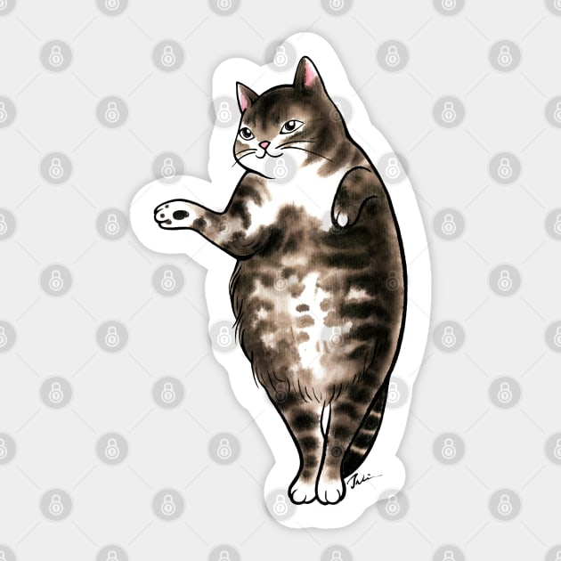 Cat dot dot belly Sticker by juliewu